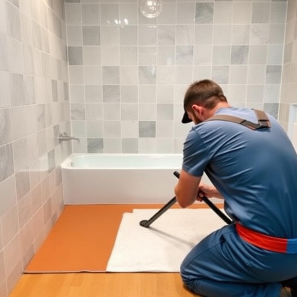 ביצוע איטום ברצפת חדר רחצה