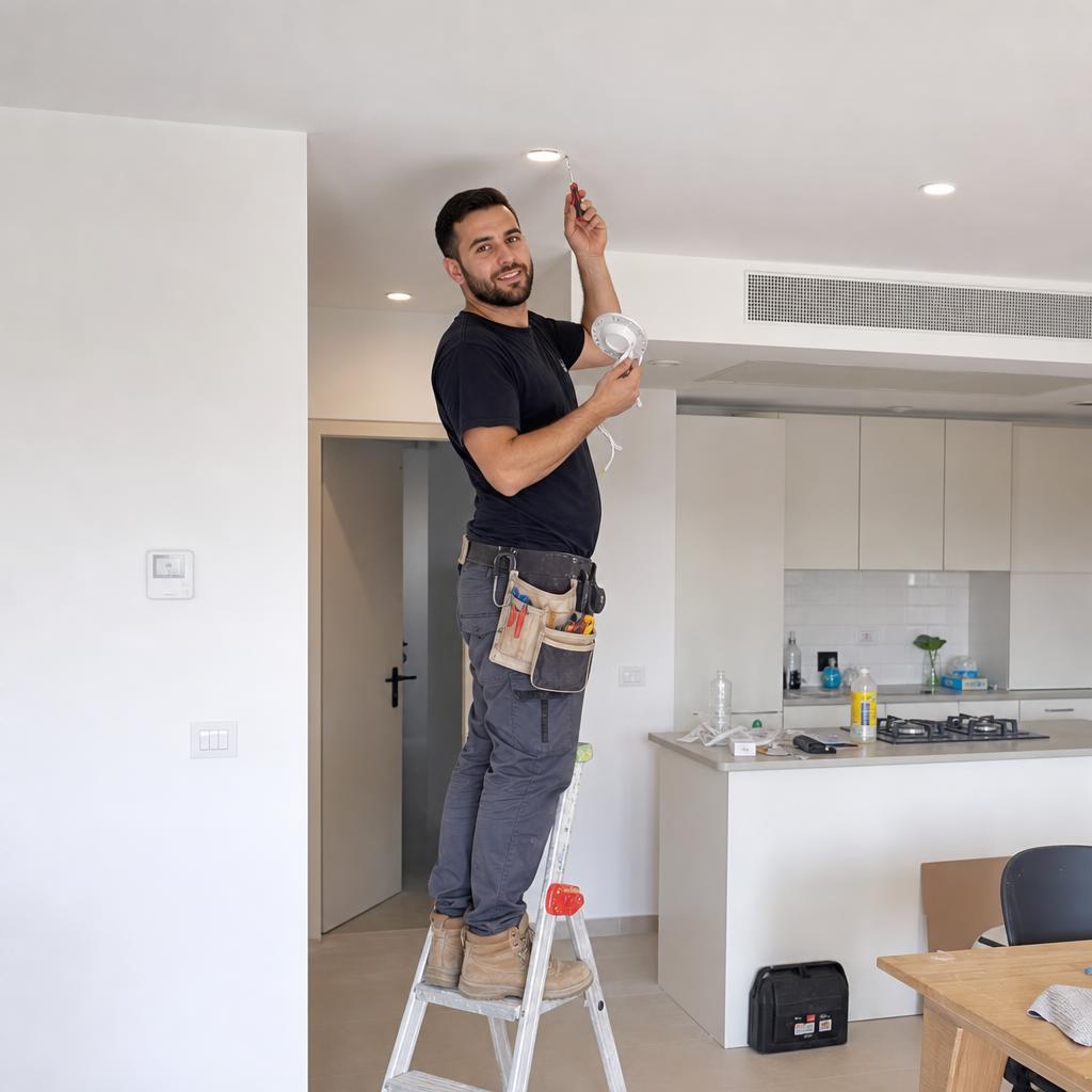 התקנת תאורת LED שקועה בתקרת גבס
